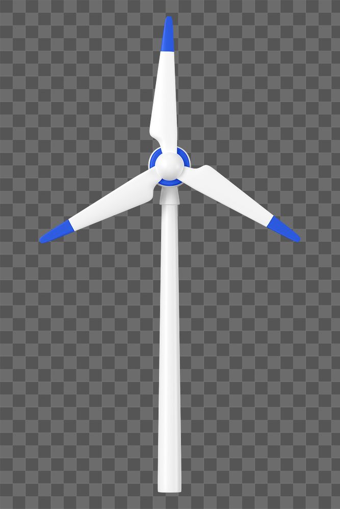 PNG 3D wind turbine, element illustration, transparent background