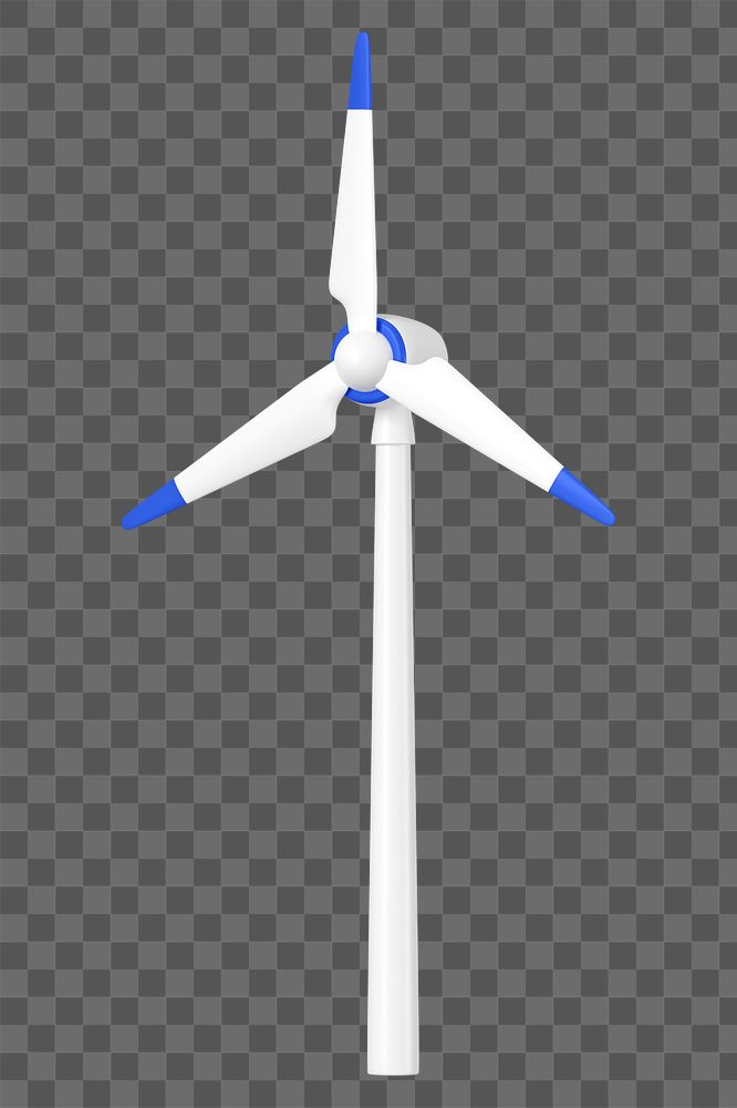 PNG 3D wind turbine, element illustration, transparent background