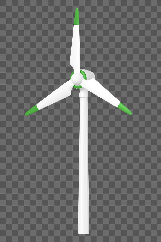 PNG 3D wind turbine, element illustration, transparent background