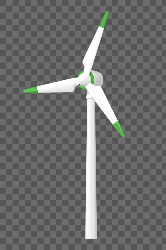 PNG 3D wind turbine, element illustration, transparent background