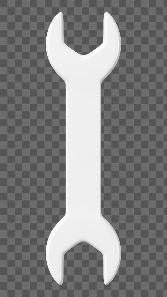 PNG 3D open-ended wrench, element illustration, transparent background