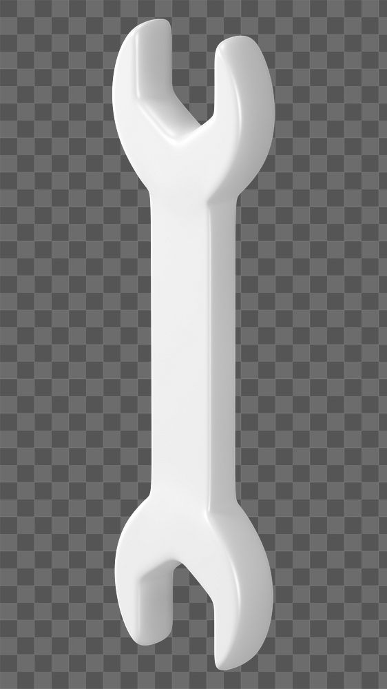 PNG 3D open-ended wrench, element illustration, transparent background