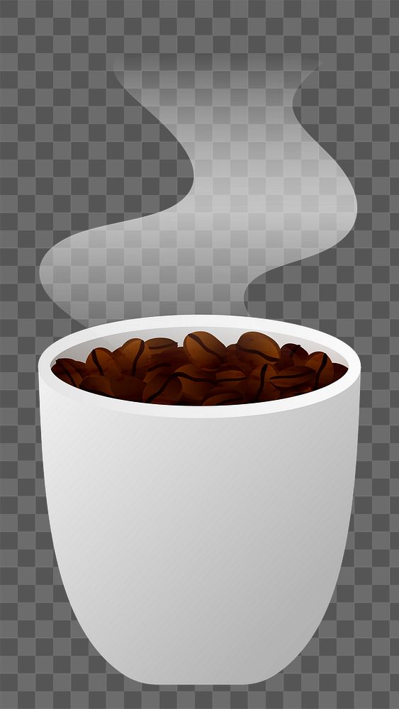 Png coffee beans element, transparent background