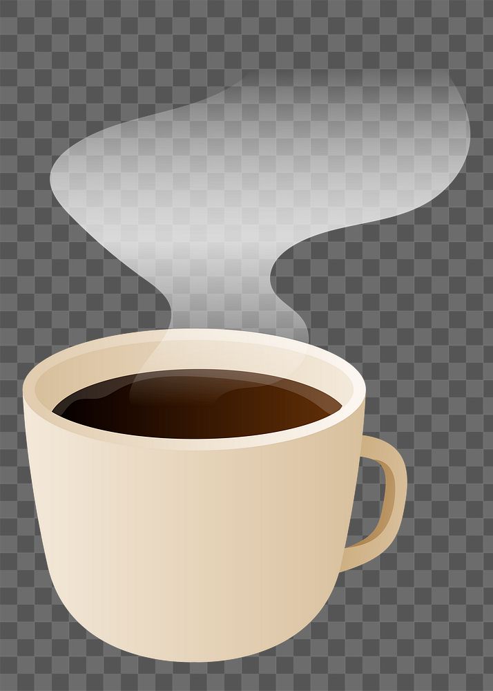 Png hot coffee design element, transparent background