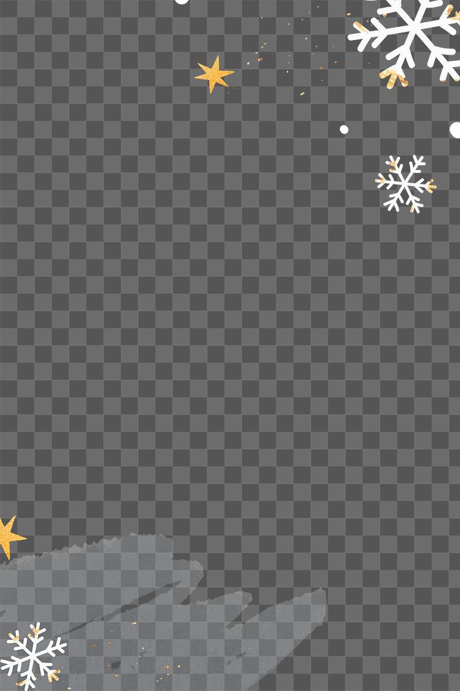 Png winter snowflakes design border, transparent background