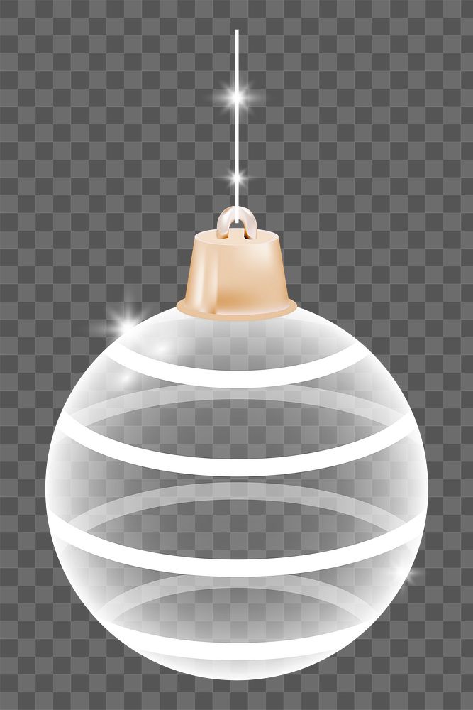 Png white Christmas ornament  design element, transparent background