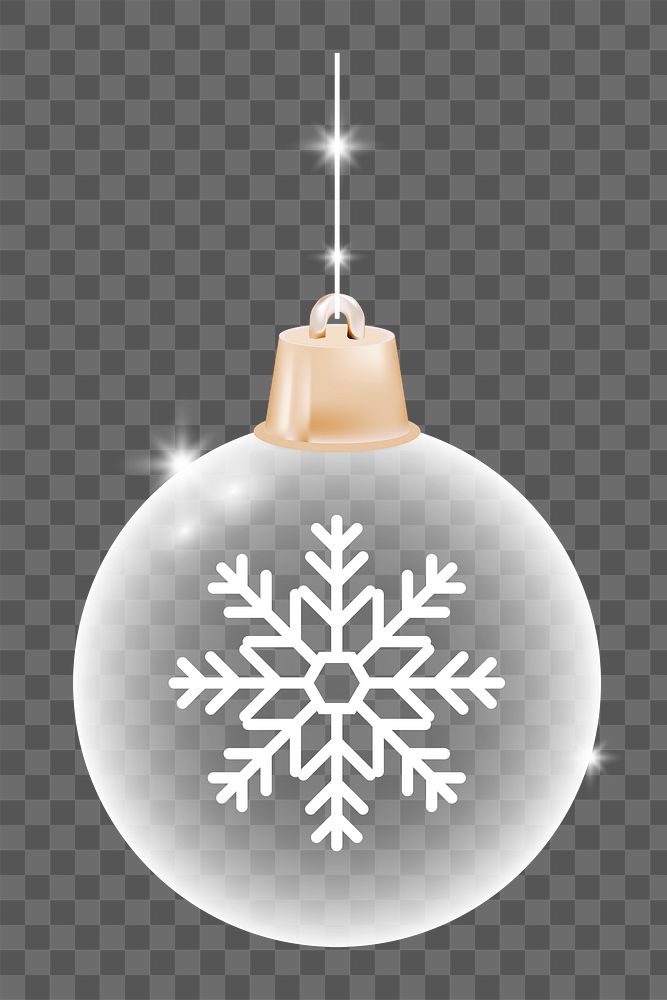 Png white Christmas ornament  design element, transparent background