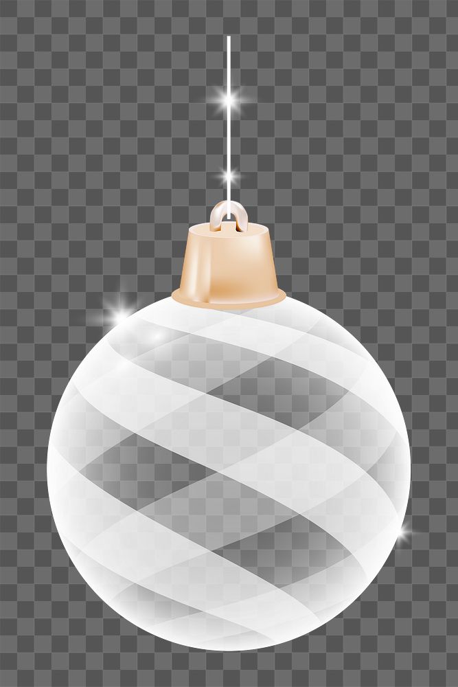 Png white Christmas ornament  design element, transparent background