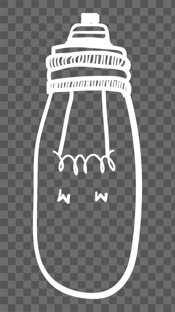 Light bulb png doodle illustration, transparent background