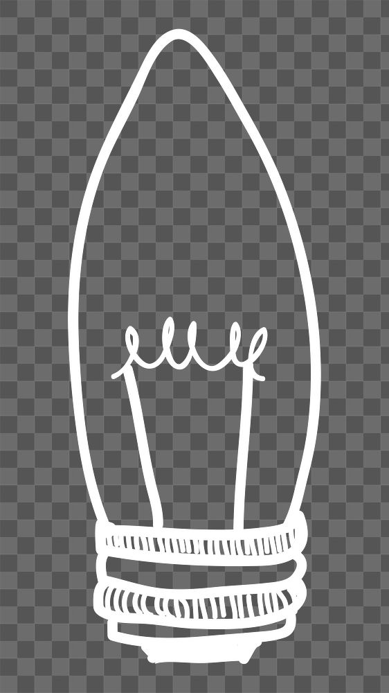 Light bulb png doodle illustration, transparent background