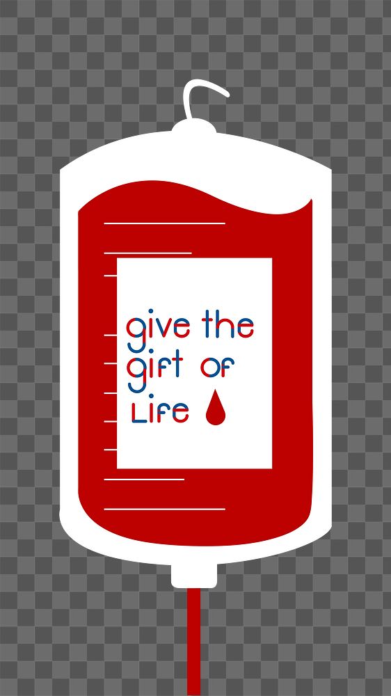 Blood donation bag png, transparent background