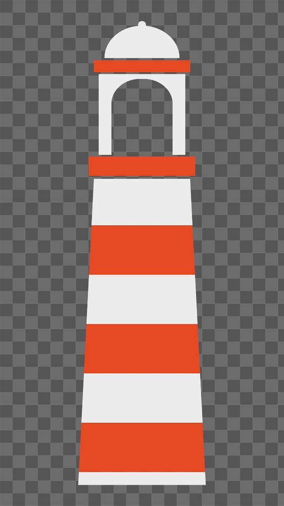 Png red lighthouse icon, transparent background