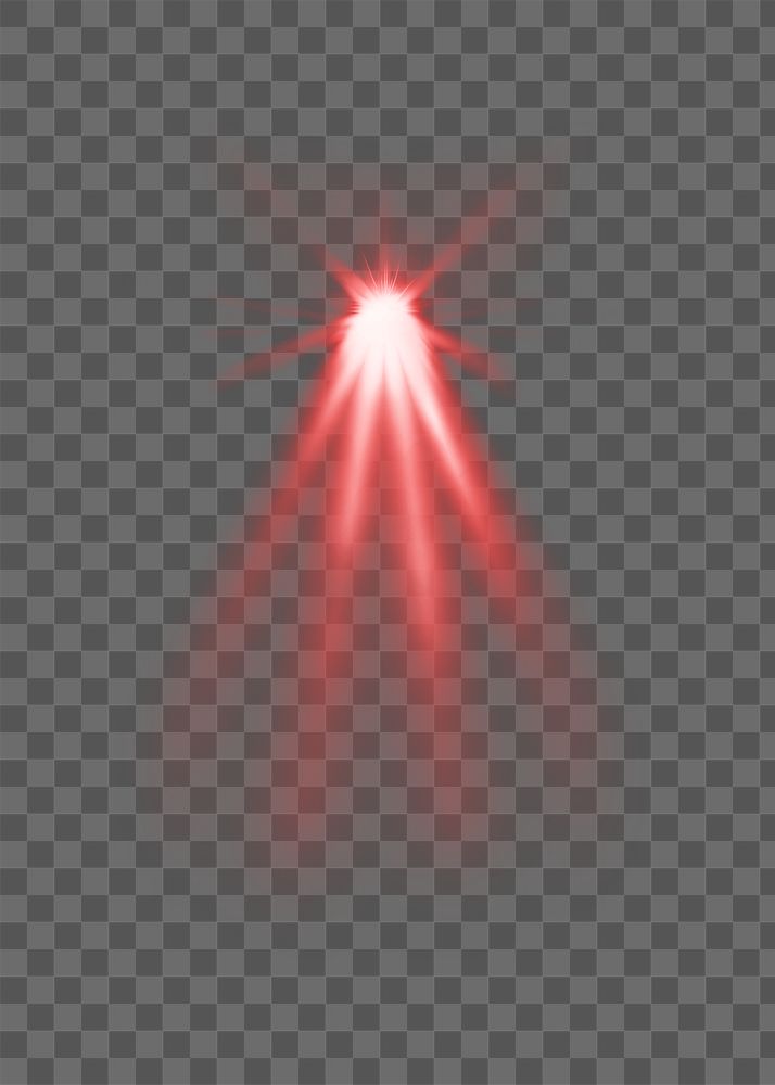 Ray lens flare png red light effect sticker, transparent background