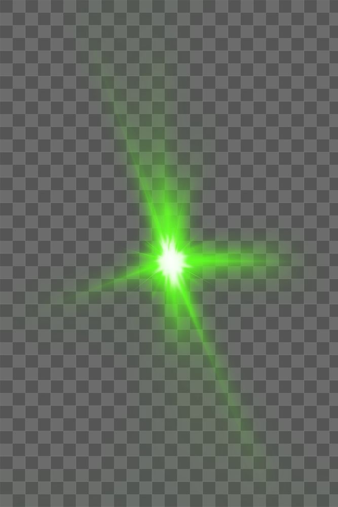 Sunburst png green light effect sticker, transparent background