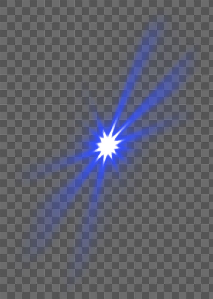 Sunburst png blue light effect sticker, transparent background