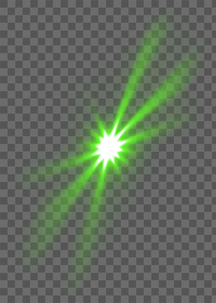 Sunburst png green light effect sticker, transparent background