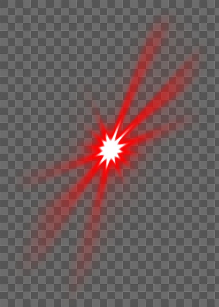 Sunburst png red light effect sticker, transparent background