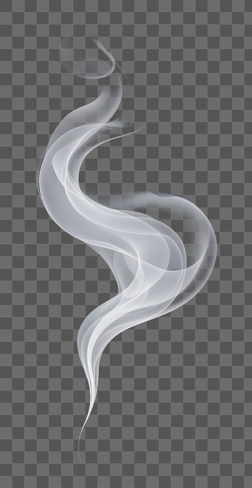 PNG Smoke swirl white monochrome. 