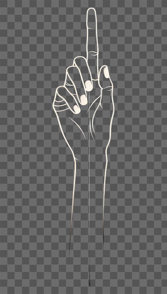 PNG Hand illustration finger black line. AI generated Image by rawpixel.