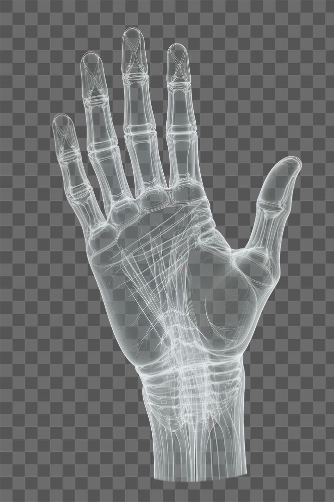 PNG Human hand x-ray radiography technology. AI generated Image by rawpixel.