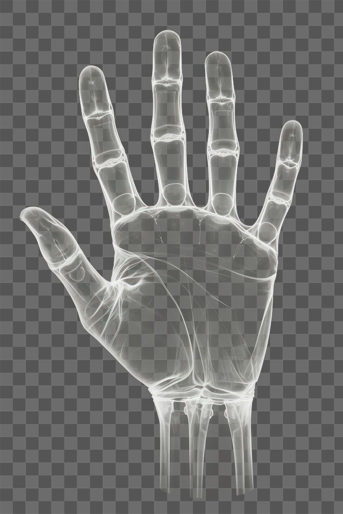 PNG Human hand x-ray radiography monochrome. AI generated Image by rawpixel.