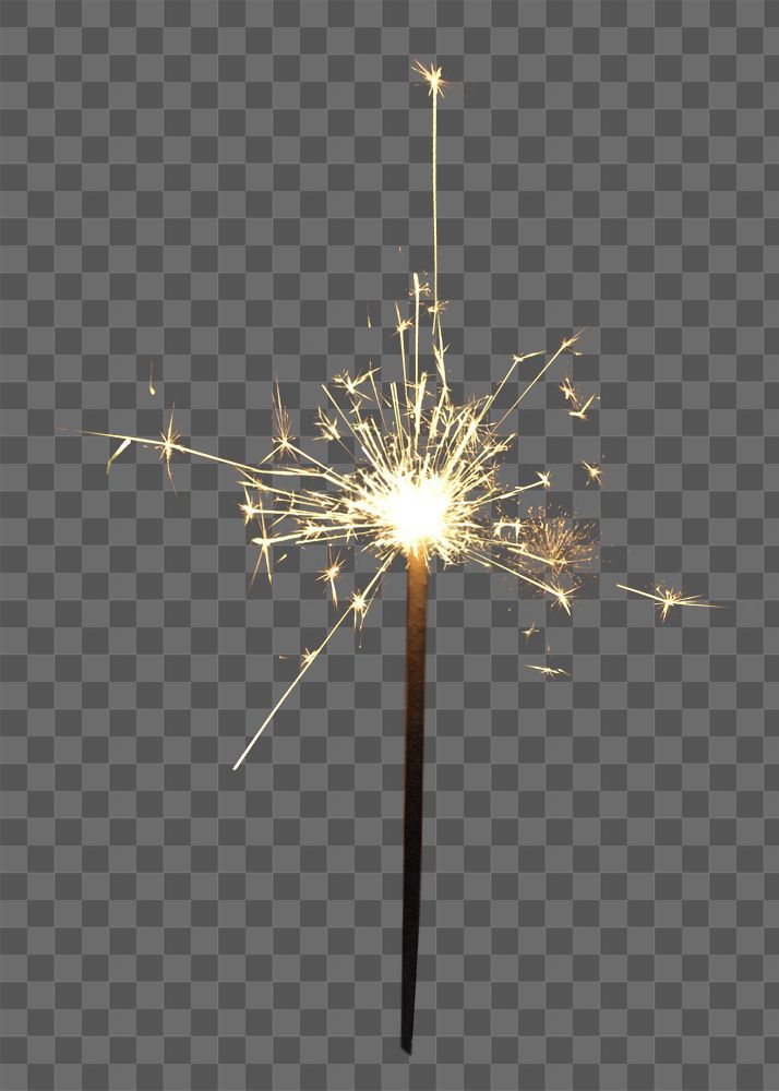 PNG Festive sparkler, collage element, transparent background