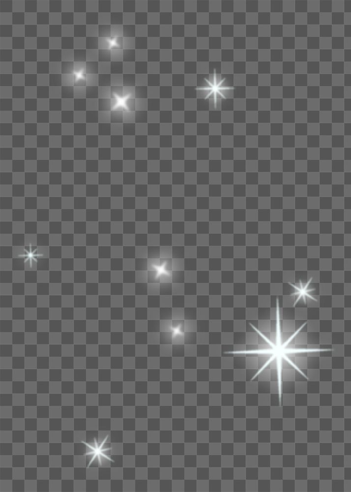 White sparkles png effect, transparent background