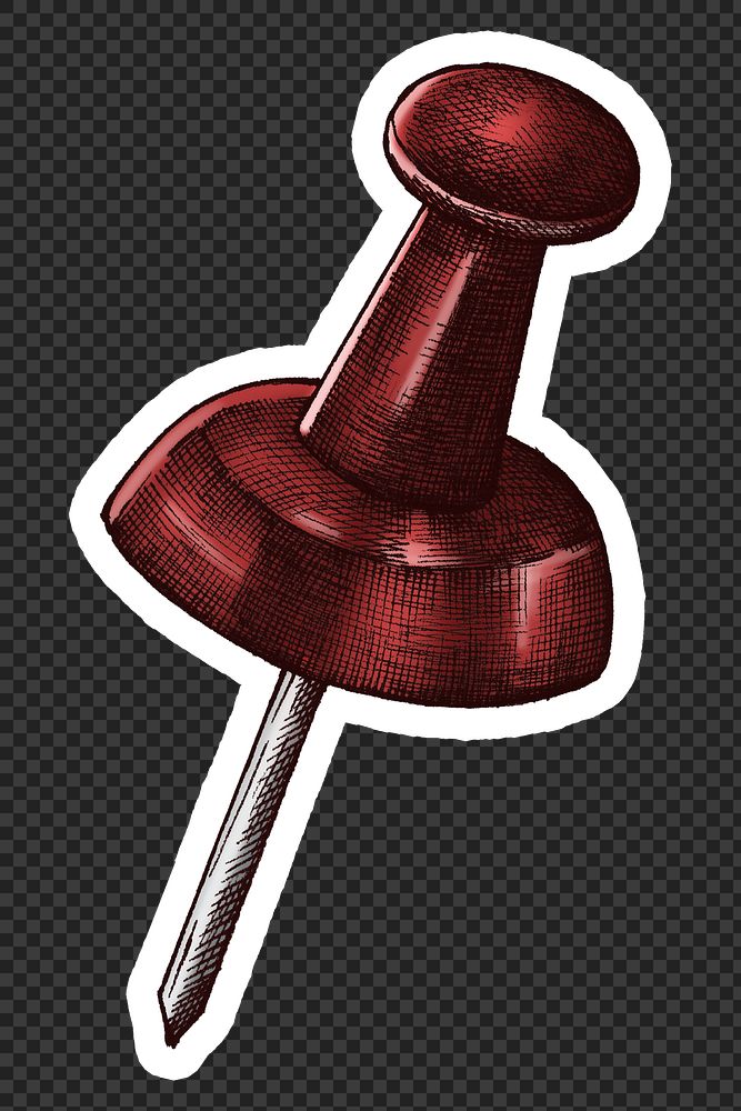 Red pin vintage sticker png | Premium PNG Sticker - rawpixel