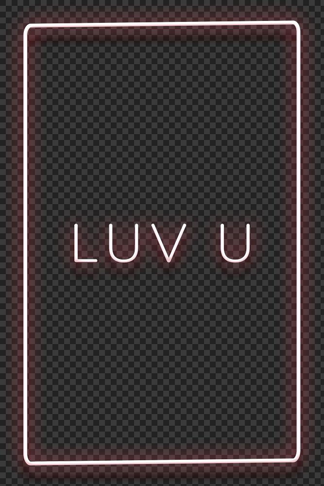Glowing luv u red neon Free PNG rawpixel