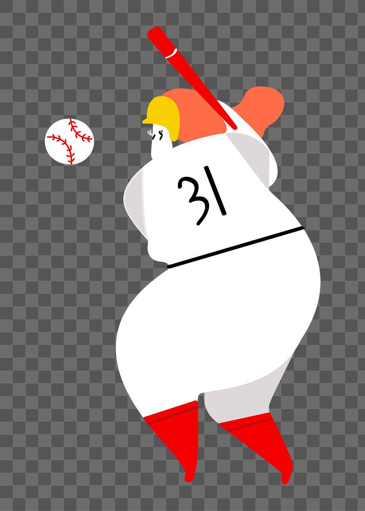 Female baseball png clipart, sport character illustration on transparent background
