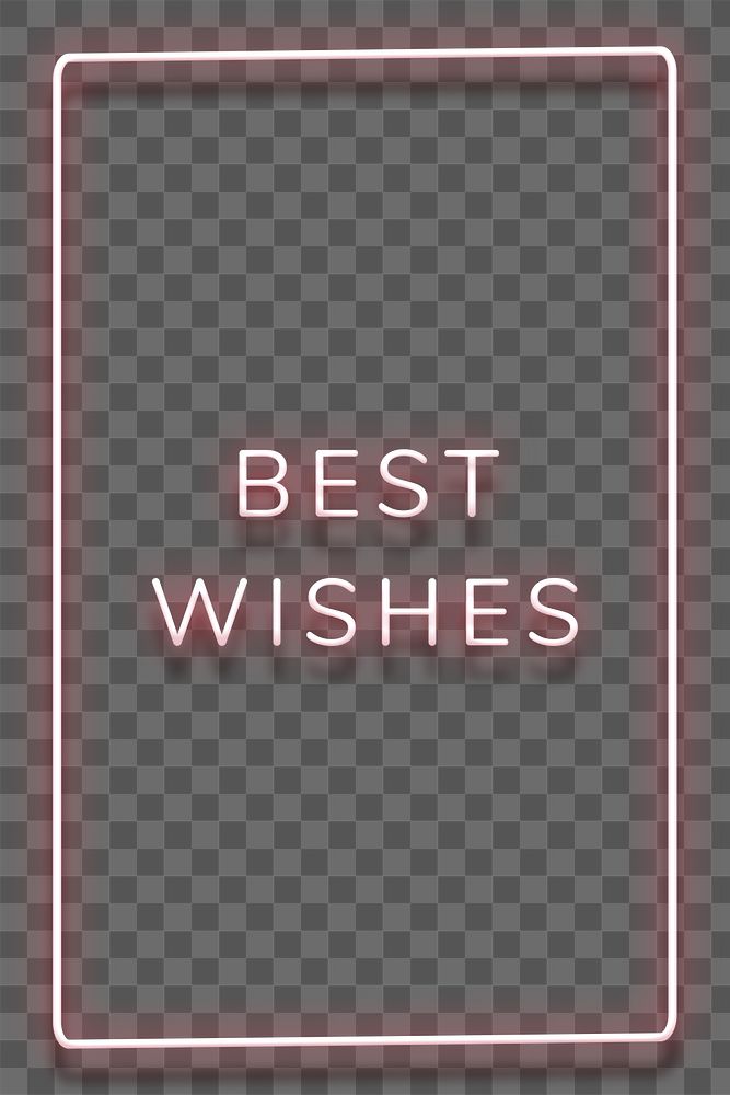 Best wishes neon red text in frame design element