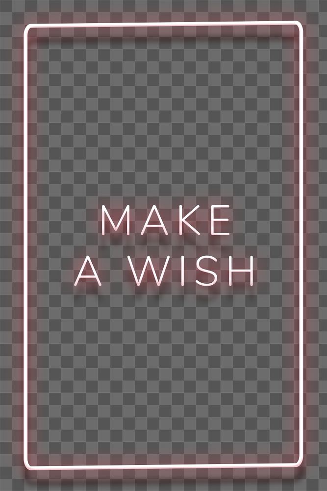 Make a wish neon red text in frame design element