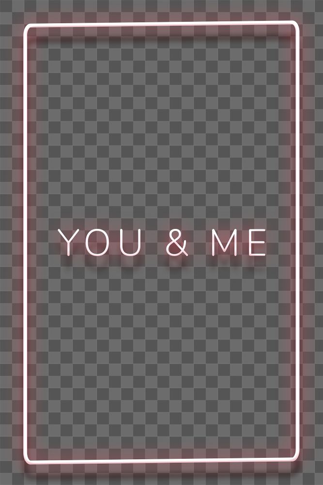 Glowing You&Me red neon typography design element