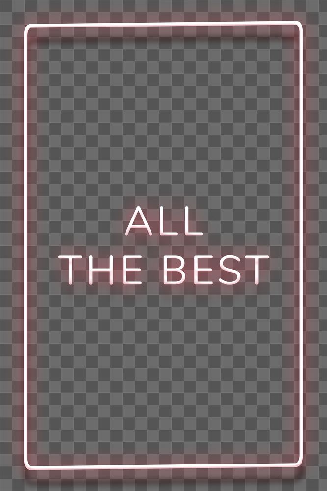 All the best neon pink text in frame design element