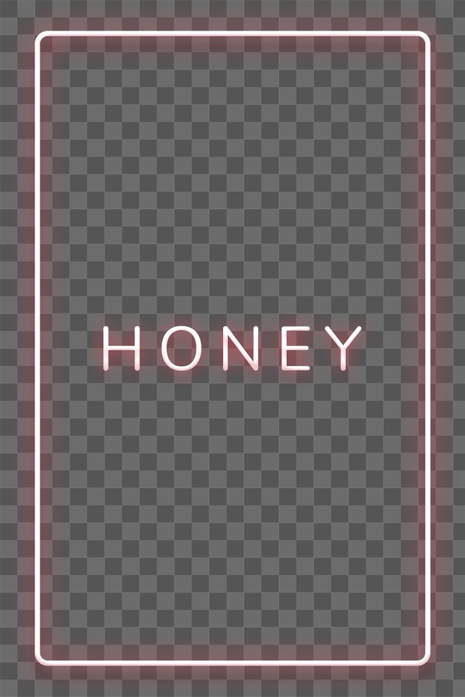 Honey neon pink text in frame design element