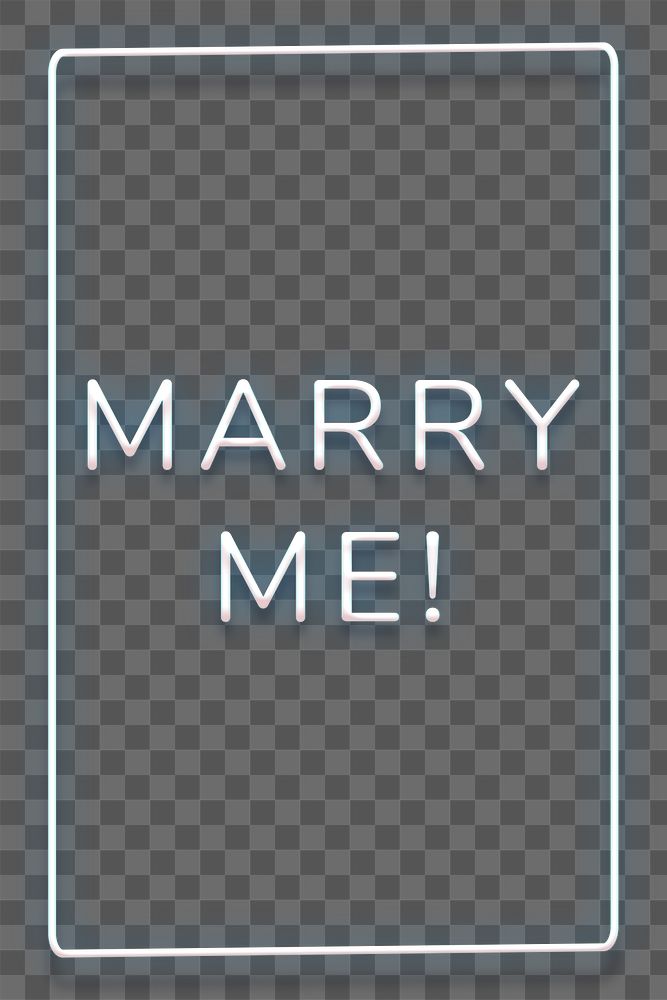 Glowing Marry me blue neon typography design element