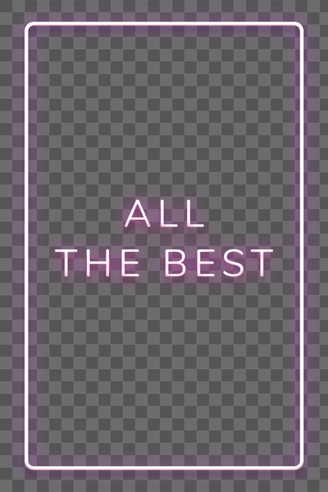 All the best neon pink text in frame design element