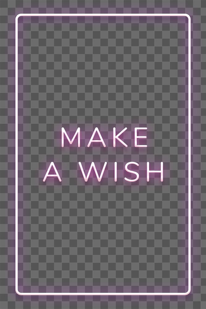 Make a wish neon pink text in frame design element