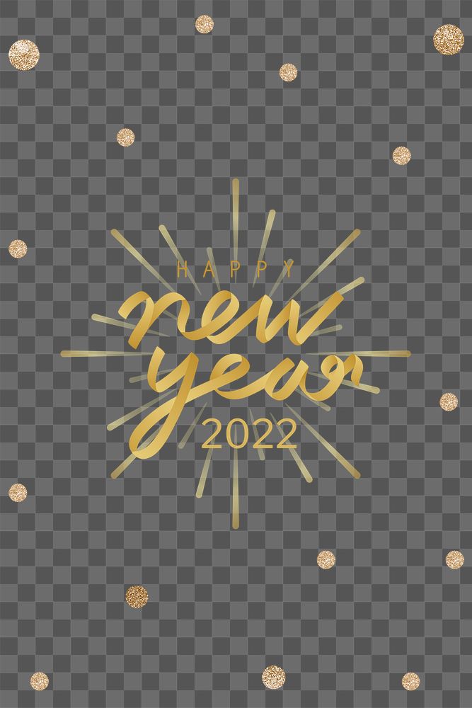 Gold new year 2022 png 