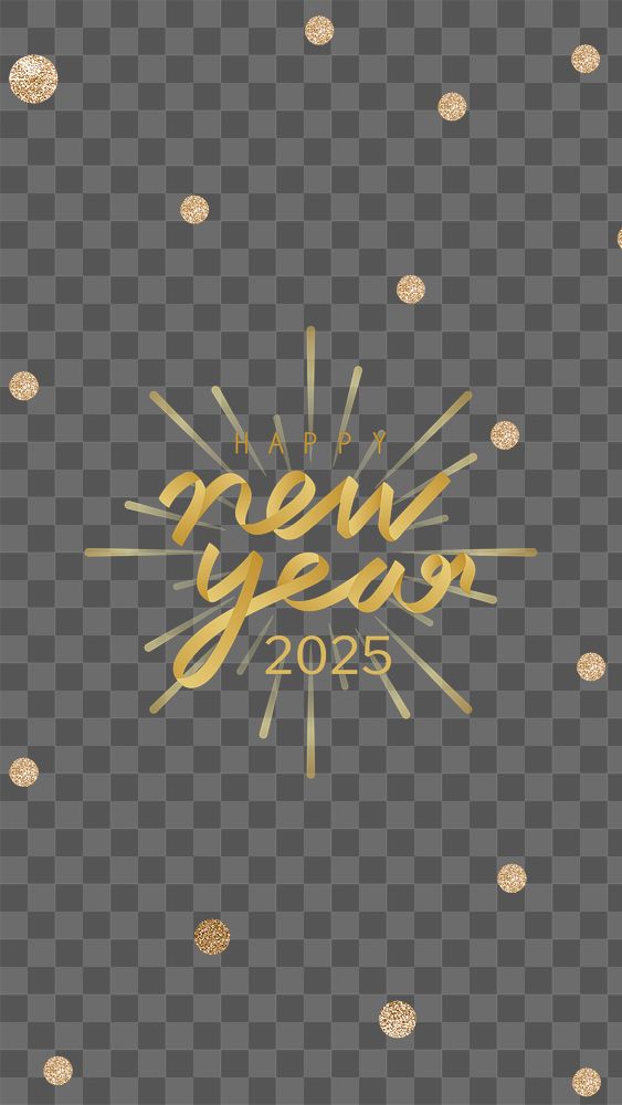 Gold new year 2025 png