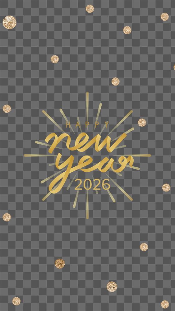 Gold new year 2026 png