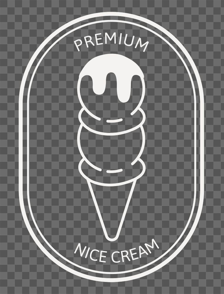 Png ice cream business logo in cute doodle style