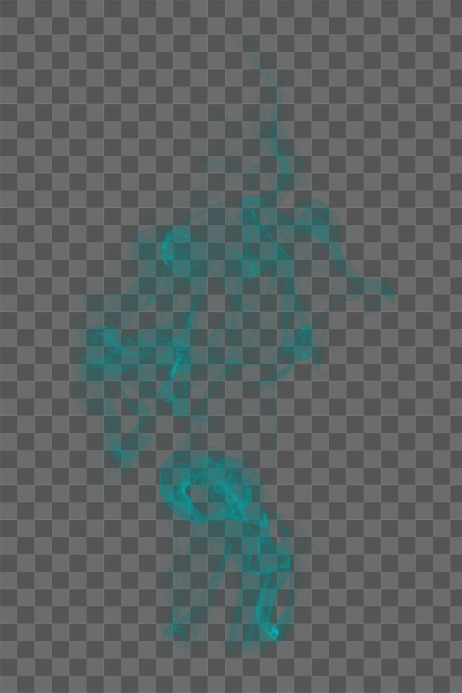 Green smoke png textured element, abstract design