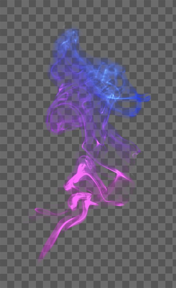 Neon png smoke textured element, in purple