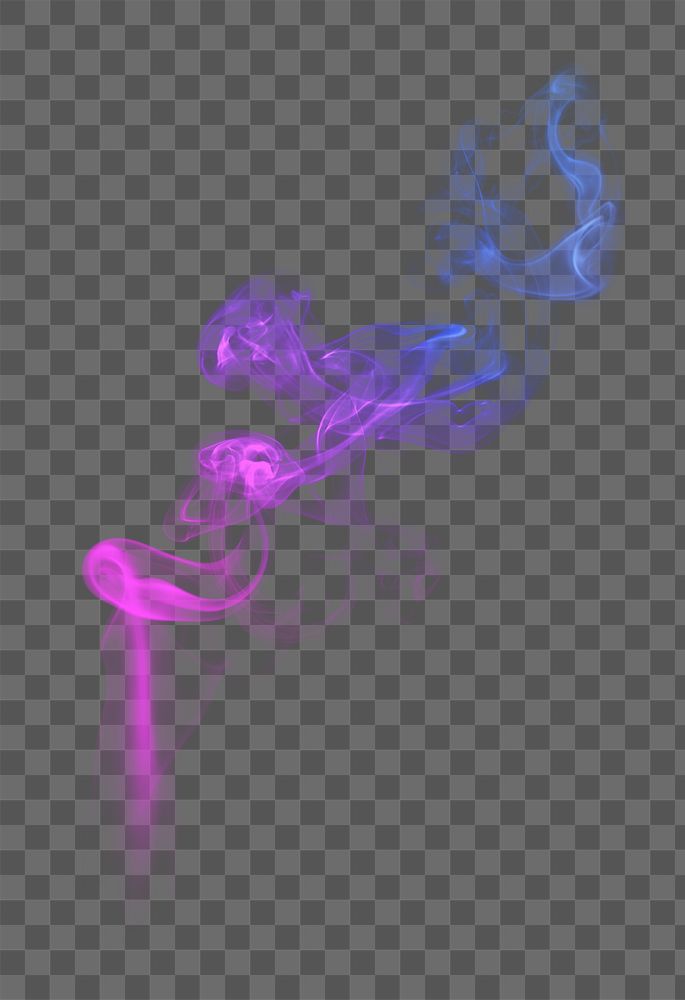 Neon png smoke textured element, in purple