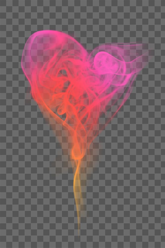 Heart png smoke textured element, in pink