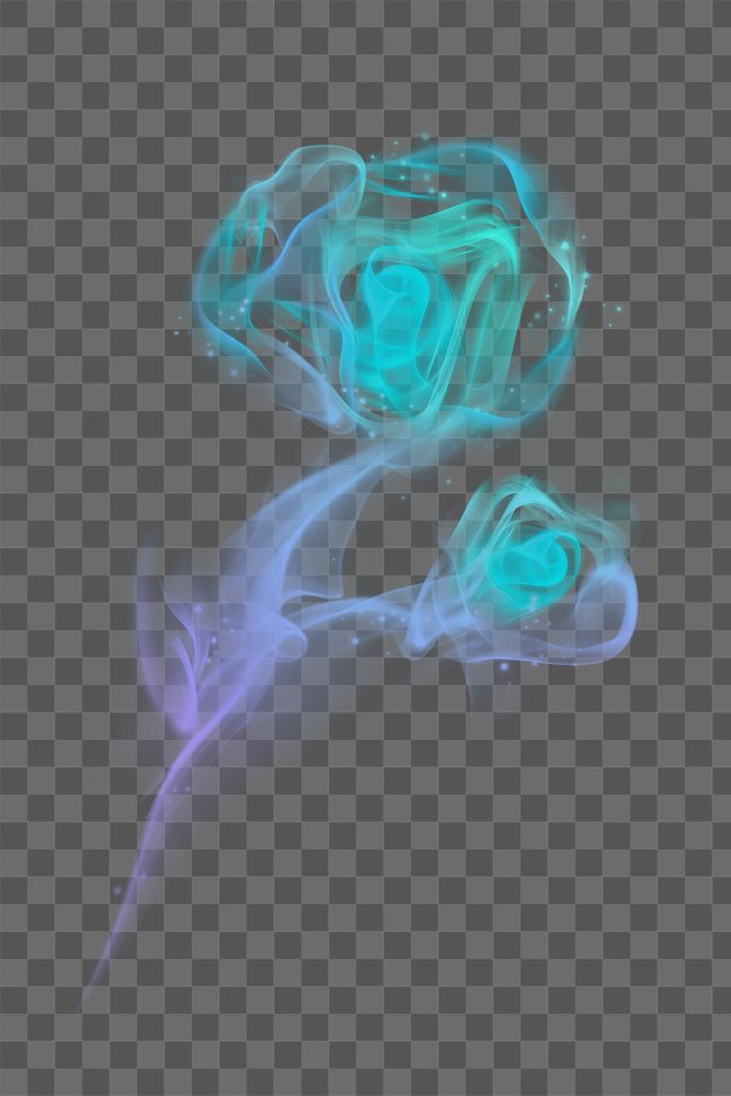 Rose png smoke element, textured abstract graphic in green