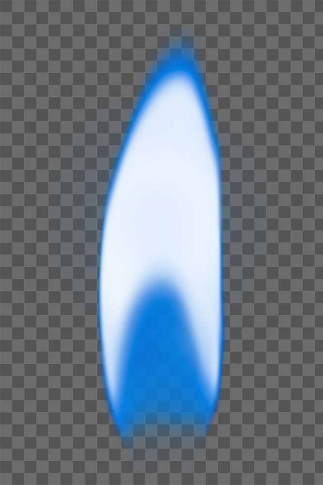 Lighter flame png sticker, realistic burning blue fire image