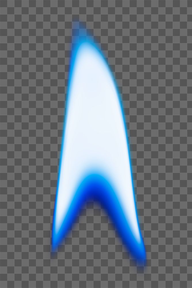 Lighter flame png sticker, realistic burning blue fire image