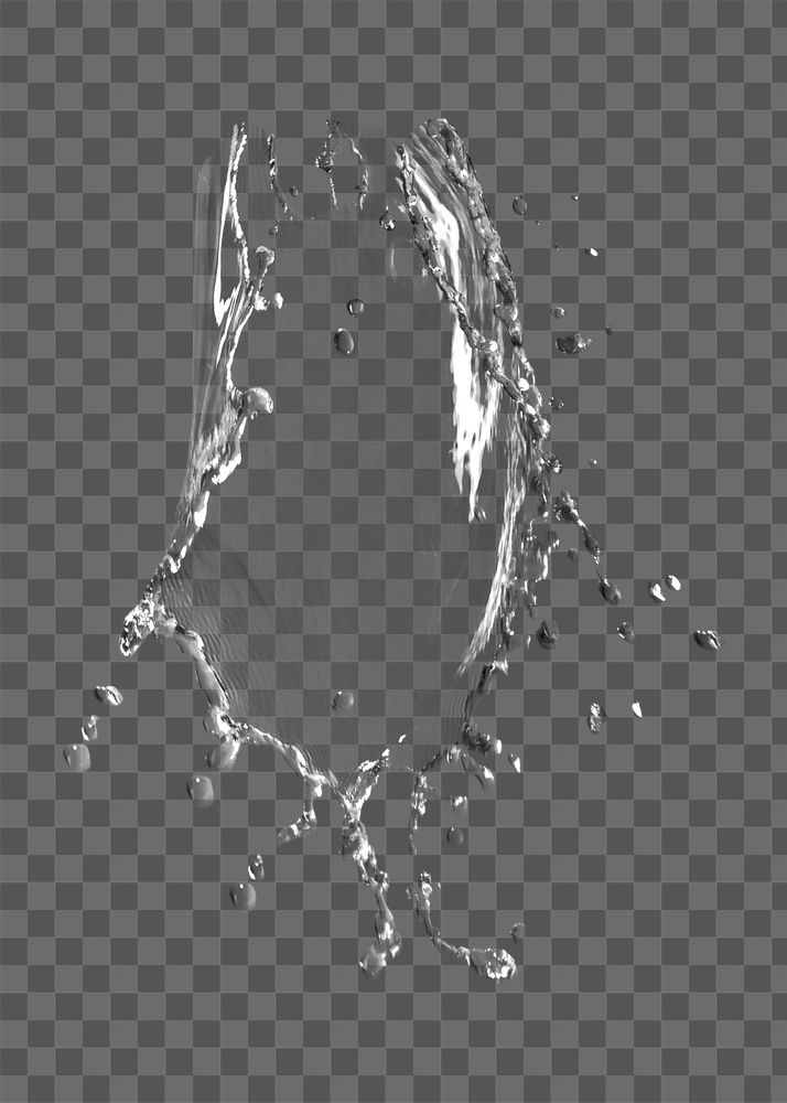 Water splash with drops design element